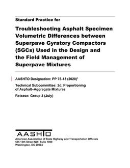AASHTO PP 76-13 (2019)