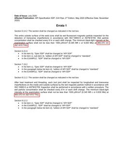 API Spec 5DP Errata 1