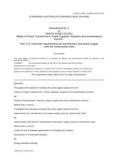 AS/NZS 61558.2.23-2011 AMDT 1