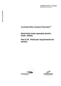 AS/NZS 60745.2.16-2009
