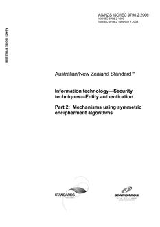 AS/NZS ISO/IEC 9798.2-2008