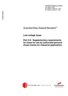AS/NZS 60269.2.0-2000