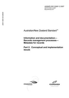 AS/NZS ISO 23081.2:2007