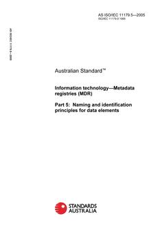 AS ISO IEC 11179.5-2005