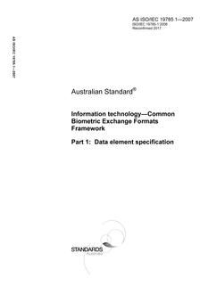 AS ISO/IEC 19785.1-2007