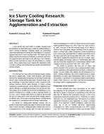 4297 — Ice Slurry Cooling Research: Storage Tank Ice Agglomeration and Extraction