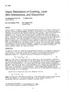 2886 — Vapor Resistance of Clothing, Local Skin Wettedness, and Discomfort