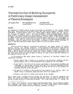 2890 — Thermal Comfort of Building Occupants: A Preliminary Impact Assessment of Passive Strategies