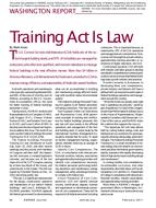 Washington Report: Training Act Is Law