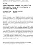 ML-11-C046 — Analysis of Measurement and Verification Methods for Energy Retrofits Applied to Residential Buildings