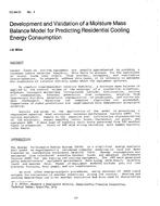 KC-84-05-4 — Development and Validation of a Moisture Mass Balance Model for Predicting Residential Cooling Energy Consumption