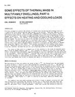 CI-2644 — Some Effects of Thermal Mass in Multifamily Dwellings: Part 2–Effects on Heating and Cooling Loads
