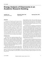 AT-15-006 — Energy Analysis of Cleanrooms in an Academic Research Building