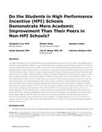 Do the Students in High-Performance Incentive (HPI) Schools Demonstrate More Academic Improvement Than Their Peers in Non-HPI Schools?