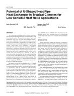 LV-17-023 — Potential of U-Shaped Heat Pipe Heat Exchanger in Tropical Climates for Low Sensible Heat Ratio Applications