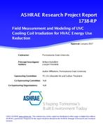 RP-1738 — Field Measurement and Modeling of UVC Cooling Coil Irradiation for HVAC Energy Use Reduction