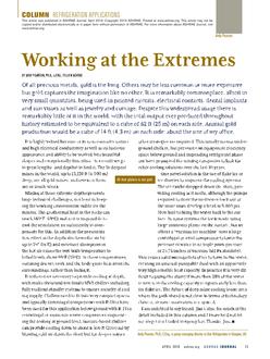 Refrigeration Applications: Working at the Extremes