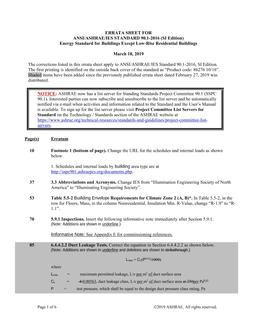 ASHRAE 90.1-2016 (SI) Errata (March 18, 2019)