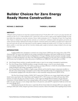 Builder Choices for Zero Energy Ready Home Construction
