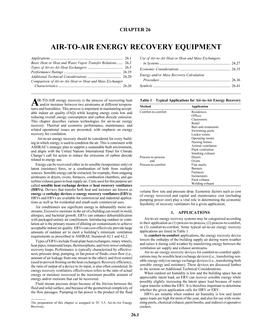 S26 — Air-to-Air Energy Recovery (SI)