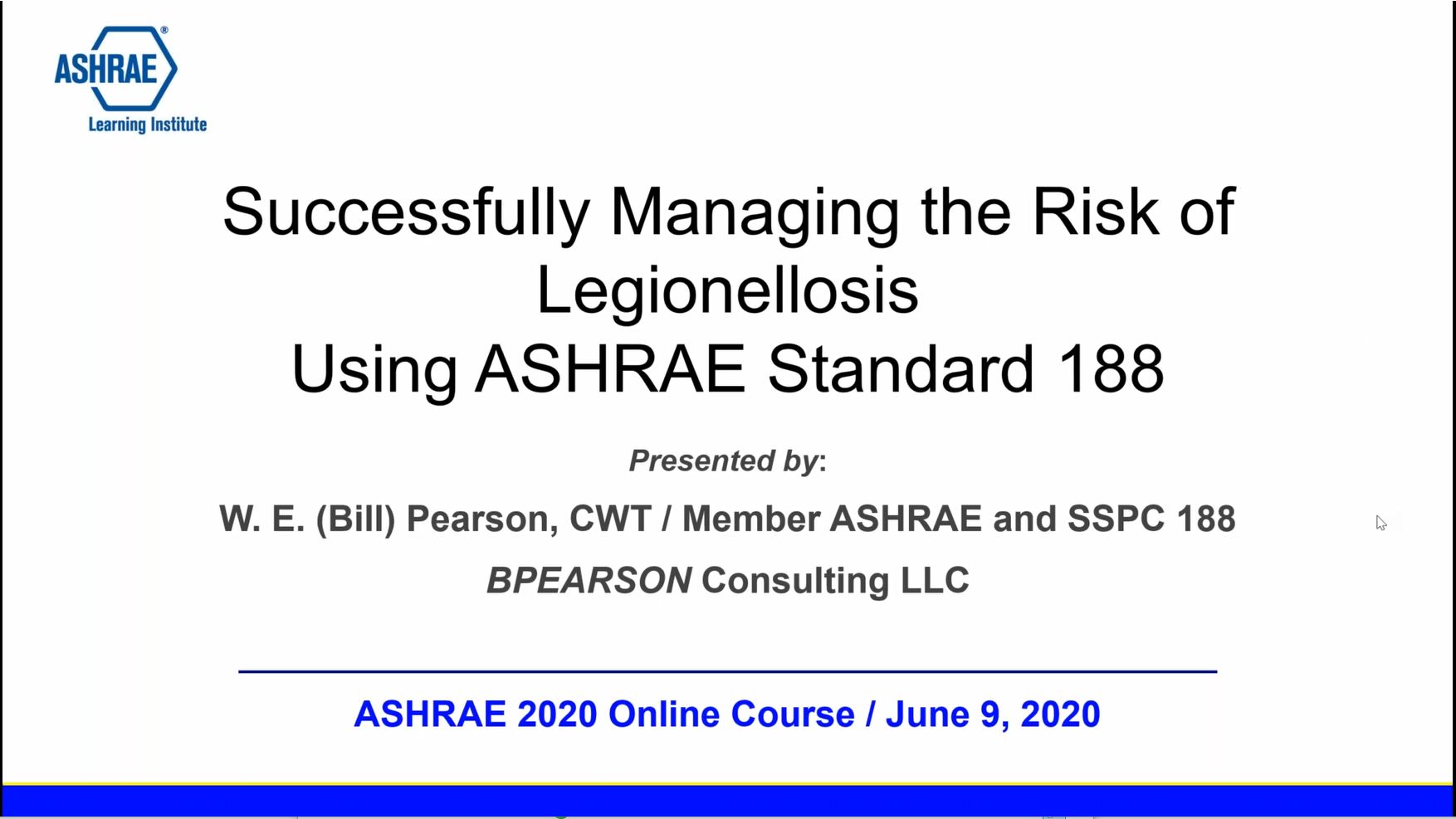 Successfully Managing the Risk of Legionellosis Using ASHRAE Standard 188
