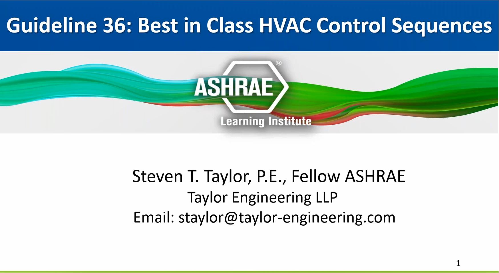 Guideline 36: Best in Class HVAC Control Sequences