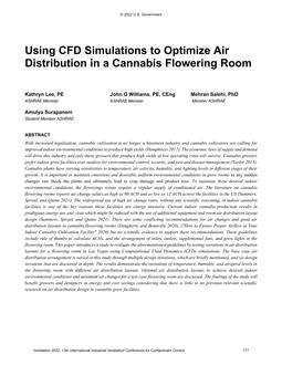 026 — Using Computational Fluid Dynamics (CFD) Simulations to Achieve Optimal Air Distribution in Cannabis Facilities for Quality Growth of Plants