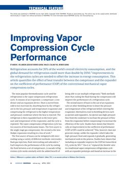 Improving Vapor Compression Cycle Performance