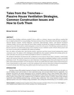 Tales from the Trenches—Passive House Ventilation Strategies, Common Construction Issues and How to Curb Them