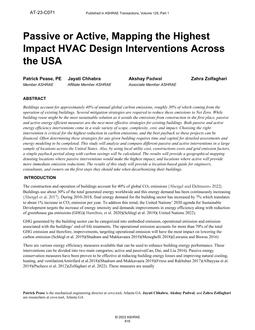 C071 — Passive or Active, Mapping the Highest Impact HVAC Design Interventions Across the USA